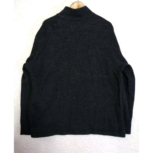 Polo Ralph Lauren 1/4 Zip Sweater Men’s XL Gray Embroidered Green Pony - Picture 2 of 12